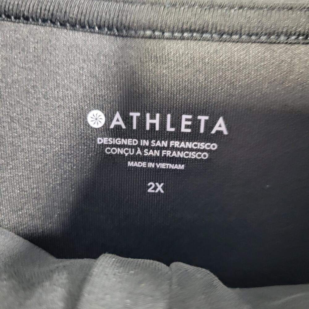 Athleta Women's Black 1/2 Zip Mock Neck Pullover Top Size 2X 21126-1280 - Picture 3 of 6